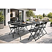 Mesa plegable Alan (L x An x Al: 180 x 75 x 74 cm, Acero/HDPE, Negro) | BAUHAUS