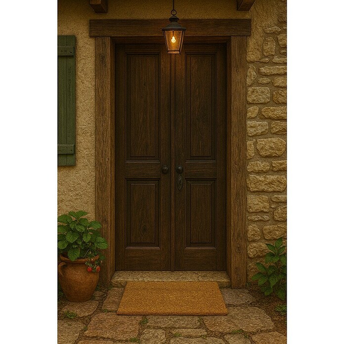 Felpudo de coco natural liso (Beige/Marrón, 70 x 40 cm, Fibra de coco y PVC)
