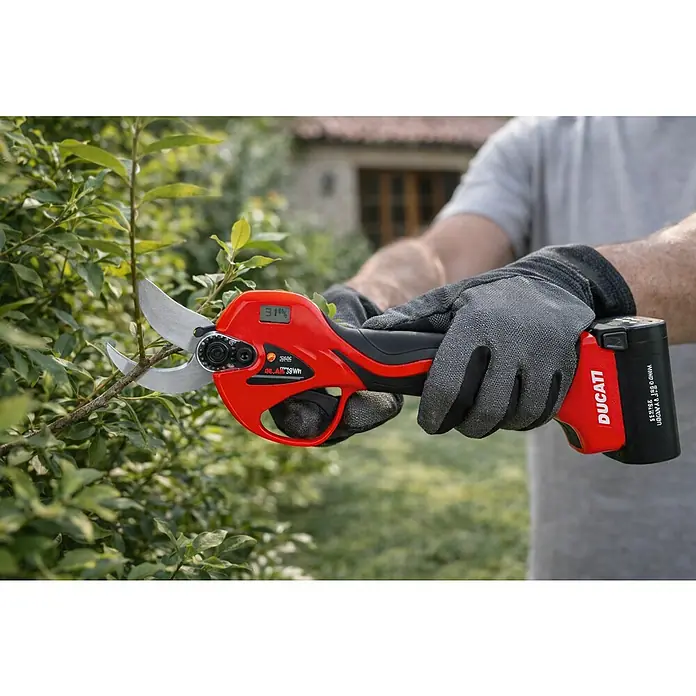 Ducati Tijeras de podar de batería DPS3202 - 16,8 V, Grosor de rama máx.: 32 mm - Cortes precisos con la podadora inalámbrica Ducati. Diseño ergonómico y alto rendimiento para podar sin esfuerzo plantas y arbustos en el jardín.