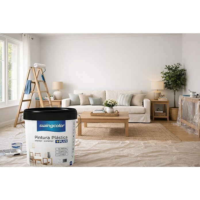 swingcolor Pintura para paredes y techos Plus Mate (Blanco, Mate, 15 l) | BAUHAUS
