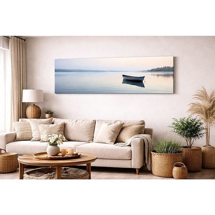 Lienzo Barca lago (Barca lago, An x Al: 40 x 120 cm) | BAUHAUS