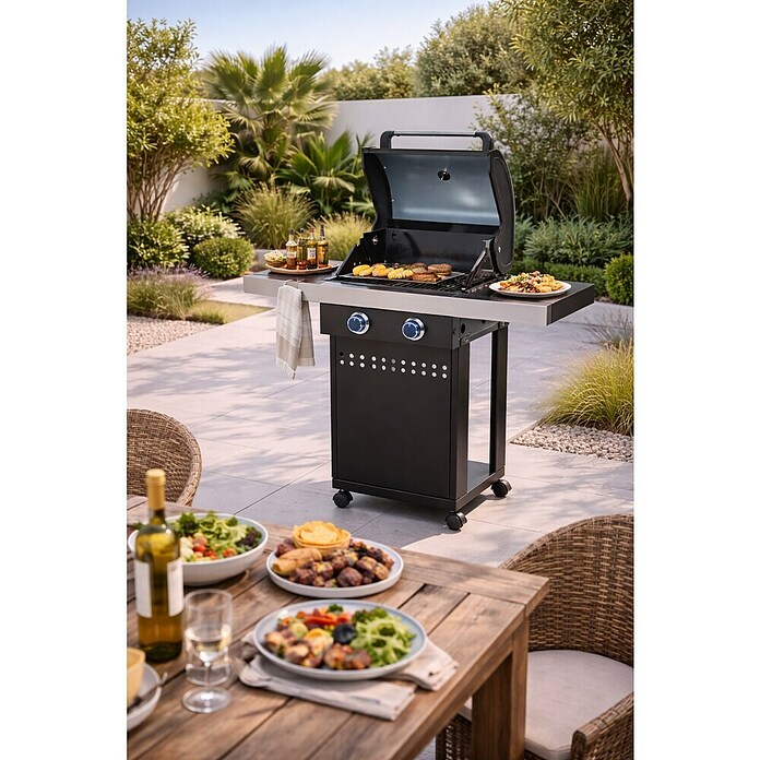 Grillstar Barbacoa de gas Atlanta II 200 (Número de quemadores: 2, Superficie parrilla: 50 x 41,5 cm, 7 kW)