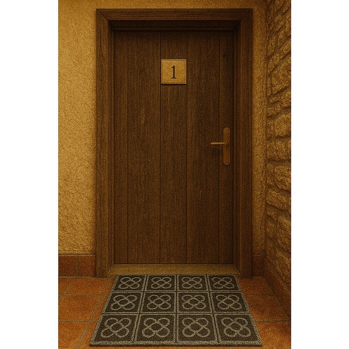 Felpudo de coco Roseta (60 x 40 cm, Estándar, Fibra de coco natural y PVC)