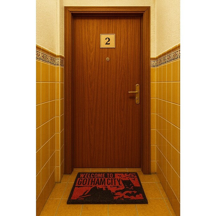 Felpudo Batman Welcome to Gotham (60 x 40 cm, Negro/Rojo) | BAUHAUS