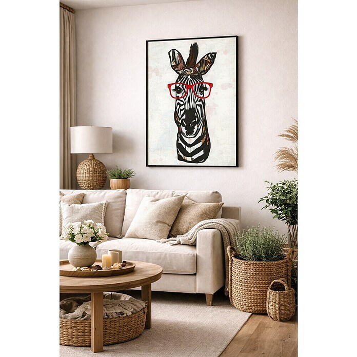 Lienzo Cebra con gafas (Cebra con gafas, An x Al: 50 x 70 cm) | BAUHAUS