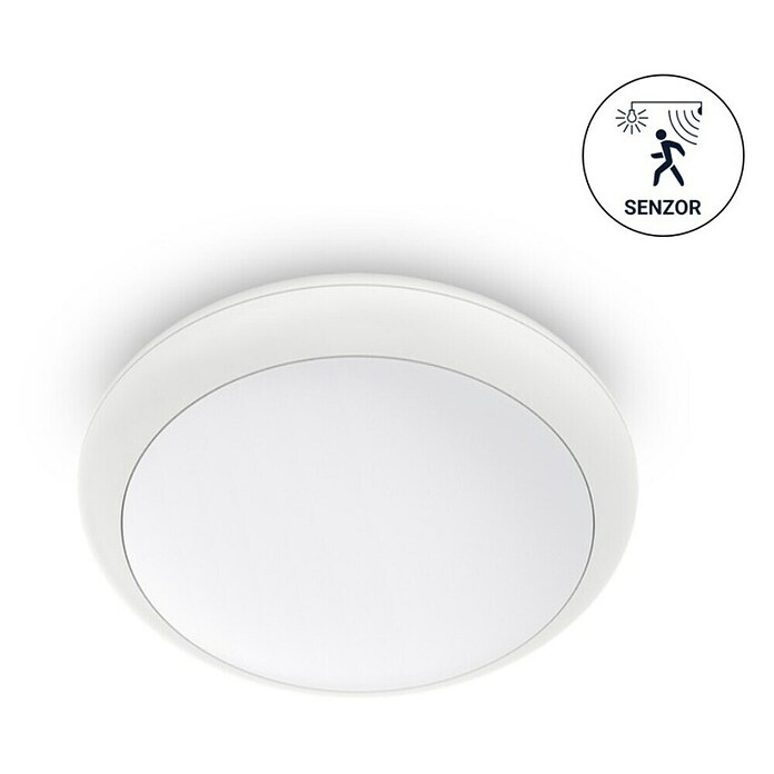 Green Tech LED okrogla stropna svetilka s senzorjem  (12 W, Ø x V: 270 x 68,5 mm, Bela, Nevtralno bela) | 3078 - Wandleuchte Outdoor | CAJA - Outdoorleuchten Hochvolt | CAJ - Outdoorleuchten | CA - Beleuchtung | C - Elektro | BAUHAUS