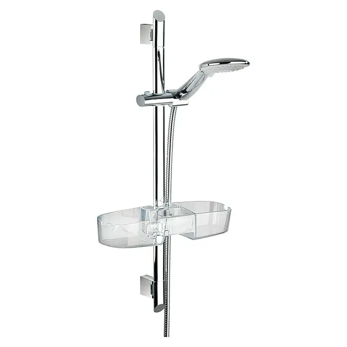 Wenko Duschablage - L x B x H: 36 x 12 x 7,5 cm, Kunststoff - Aufnahme des Duschsets mit Ablage, verchromt und modernem Design, ein Blickfang für jedes Badezimmer.\n