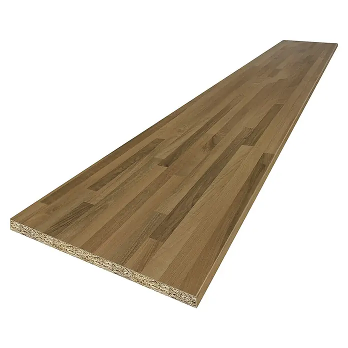 LOGOCLIC Arbeitsplatte nach Maß Elementa - Porterhouse Walnut, 365 x 60 x 3,8 cm - Arbeitsplatte aus Holz.