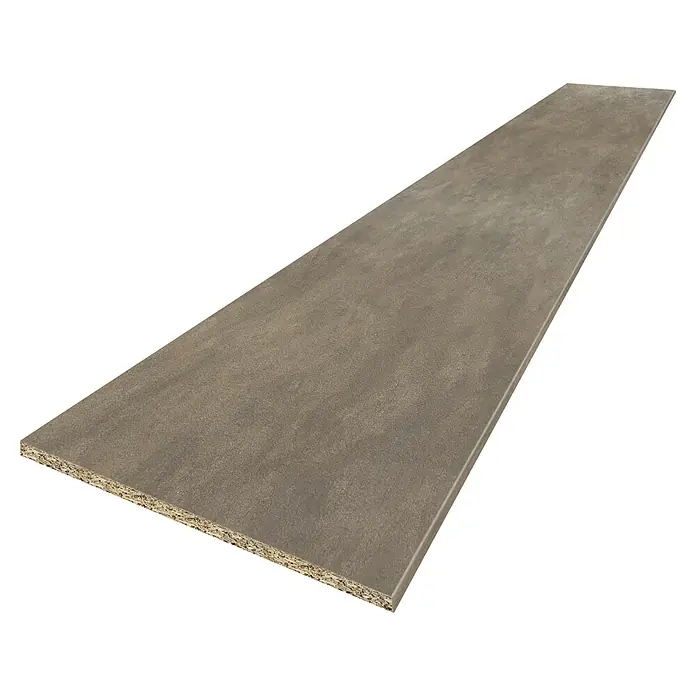 LOGOCLIC Arbeitsplatte nach Maß Elementa + - Bronze Granada, 365 x 65 x 2,5 cm - Eine Spanplatte in grauer Betonoptik, ideal für Möbelbau und Innenausbau. Vielseitig einsetzbar und robust.