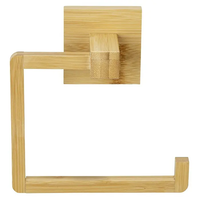 Wenko Handtuchring Bambusa - Natur - Badezimmer-Accessoire aus Bambus. Das Produkt ist ein Handtuchhalter und besteht aus einem quadratischen Bambusrahmen mit einer Stange.