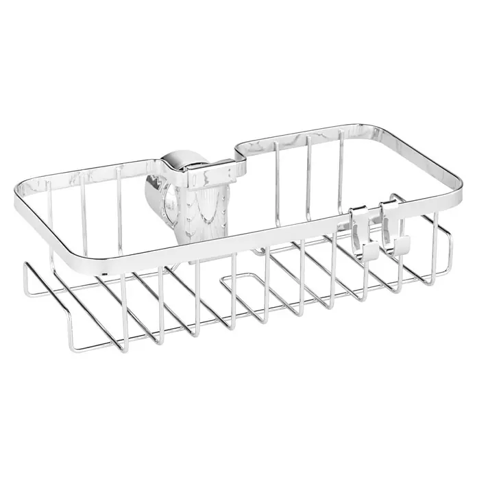 Wenko Duschkorb Floresta - 14 x 24 x 6,2 cm, Silber glänzend - Dieser glänzende Duschkorb aus Metall ist ideal für die Aufbewahrung von Duschutensilien. Er bietet praktischen Stauraum und hängt sicher an der Duschwand.