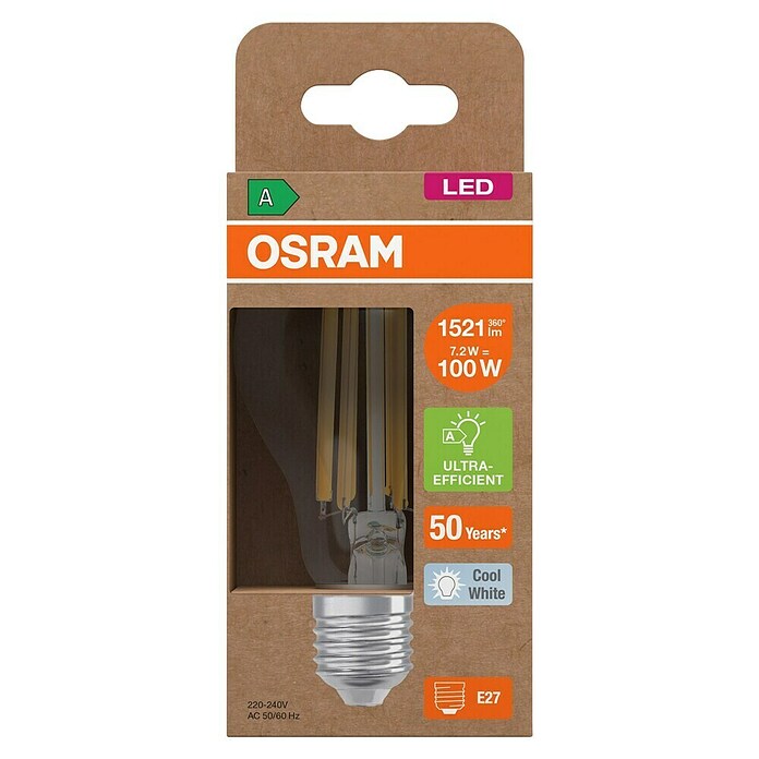 Osram Bombilla LED (E27, No regulable, Blanco neutro, 1.521 lm, 7,2 W) | BAUHAUS
