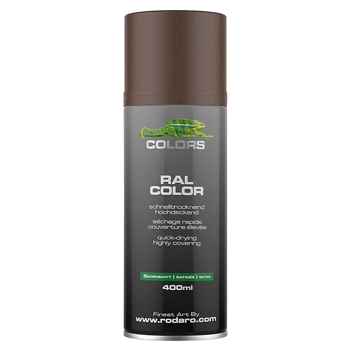 Colors Farbspray Sprühlack 400ml RAL8017 Schokobraun Seidenmatt - RAL8017 - Schokobraun Seidenmatt, Sprühdose