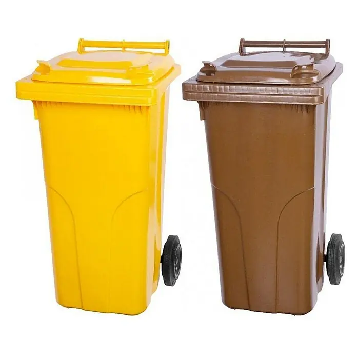 Proregal Mülltonne SuperSparSet 2x - 2-Rad-Tonne MGB - Gelb & Braun