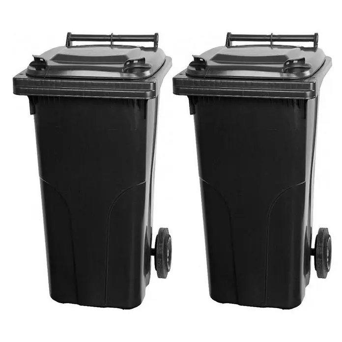 Proregal Mülltonne SuperSparSet 2x - 2-Rad-Tonne MGB - Grau/Schwarz