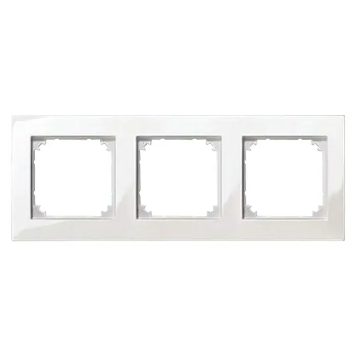 Merten M-Plan Abdeckrahmen 515319 - Polarweiß glänzend, 3-fach, Kunststoff - Eine weiße, dreifache Rahmenabdeckung für Schalter und Steckdosen, ideal für die stilvolle Gestaltung von Elektroinstallationen.