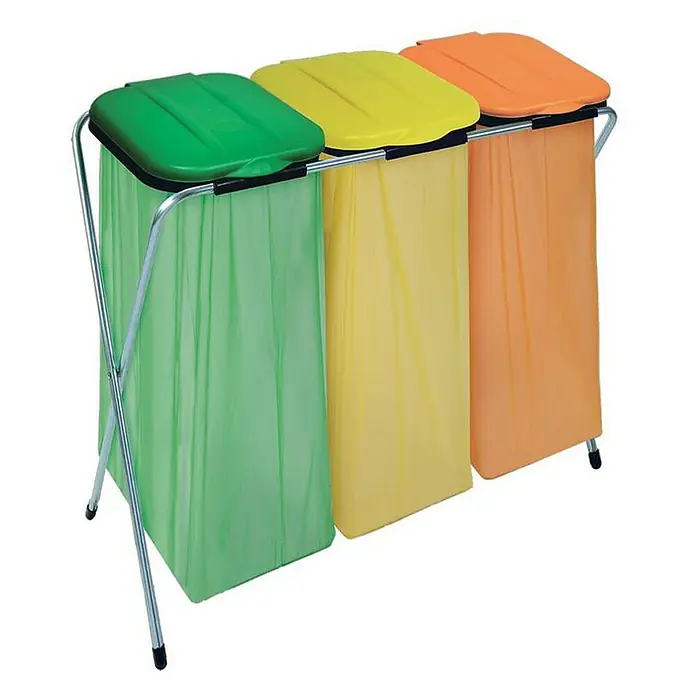 Proregal Standard-Mülleimer Abfallsammler - 390 l, Kunststoff, Orange-Grün-Gelb