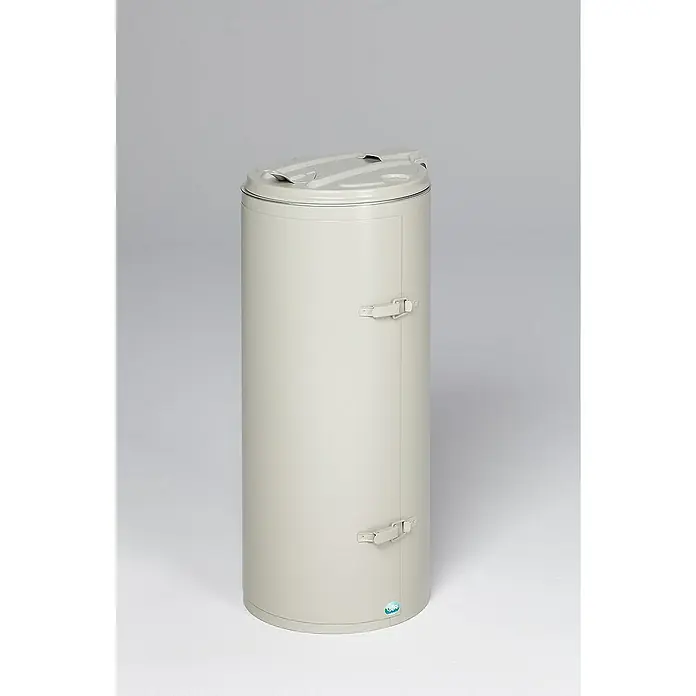 Proregal Standard-Mülleimer robust mit Deckel & Einflügeltür - 70 l, Stahl, Grau