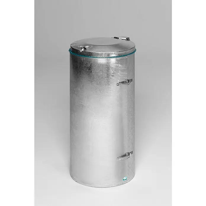 Proregal Standard-Mülleimer robust mit Deckel & Einflügeltür - 120 l, Stahl, Feuerverzinkt