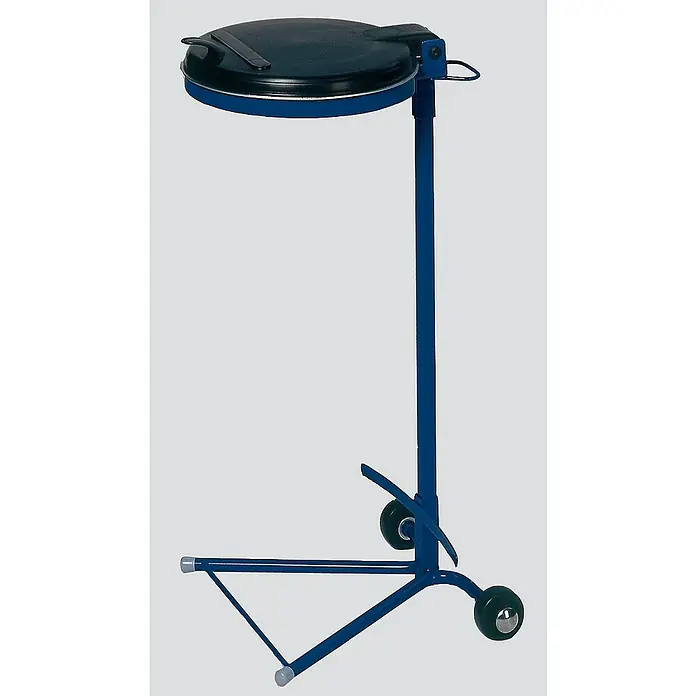 Proregal Standard-Mülleimer - Robuster Einzel-Abfallsammler mit Kunststoff-Deckel - Stahl, Blau-Schwarz