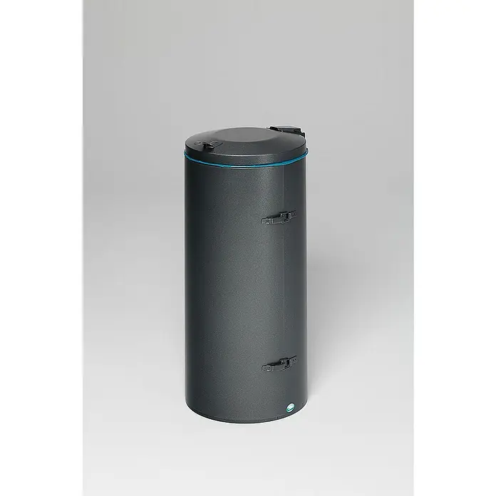 Proregal Standard-Mülleimer robust mit Deckel & Doppeltür - 150 l, Stahl, Grau