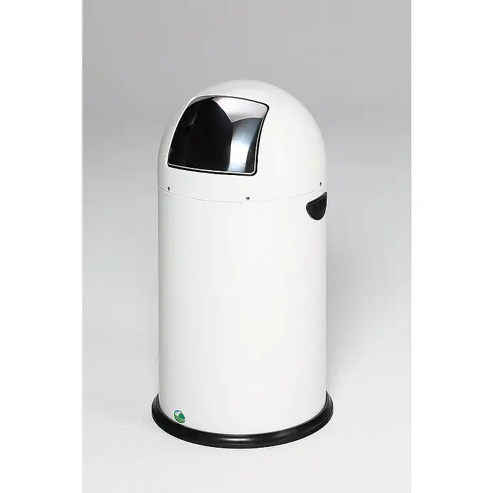 Proregal Standard Mülleimer klassisch mit Einwurfklappe & Inneneinsatz - 40 l, Stahl, Silber
