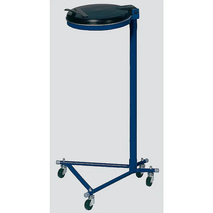 Proregal Standard-Mülleimer - Robuster Einzel-Abfallsammler mit Kunststoff-Deckel - Stahl, Blau-Schwarz