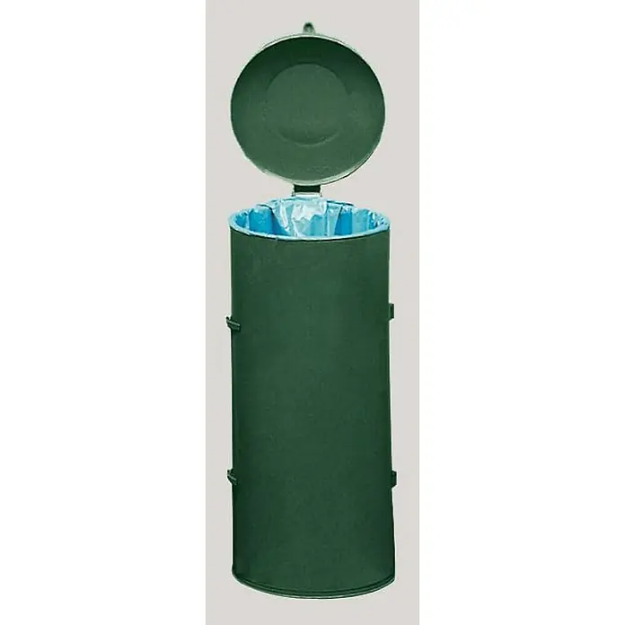 Proregal Standard-Mülleimer robust mit Deckel & Einflügeltür - 120 l, Stahl, Grün