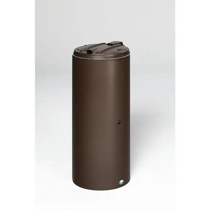 Proregal Standard-Mülleimer mit Einflügeltür + Doppelbart-Schloss - 80 l, Stahl, Braun