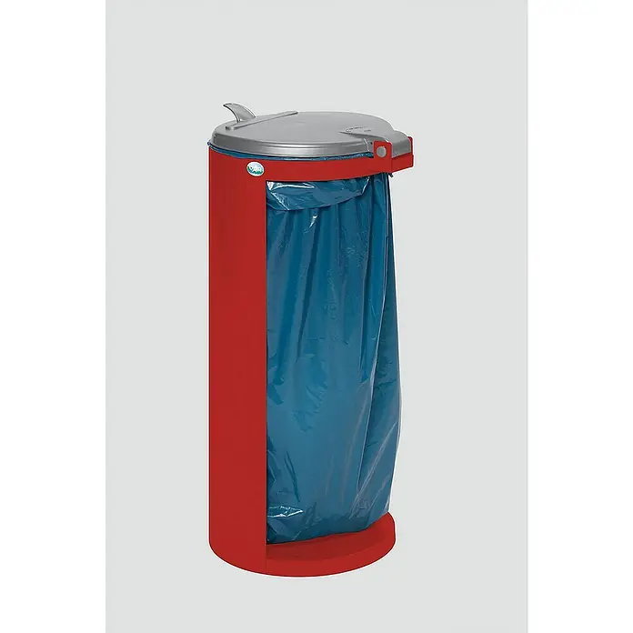 Proregal Standard-Mülleimer Junior kompakt mit Deckel - Stahl, Rot
