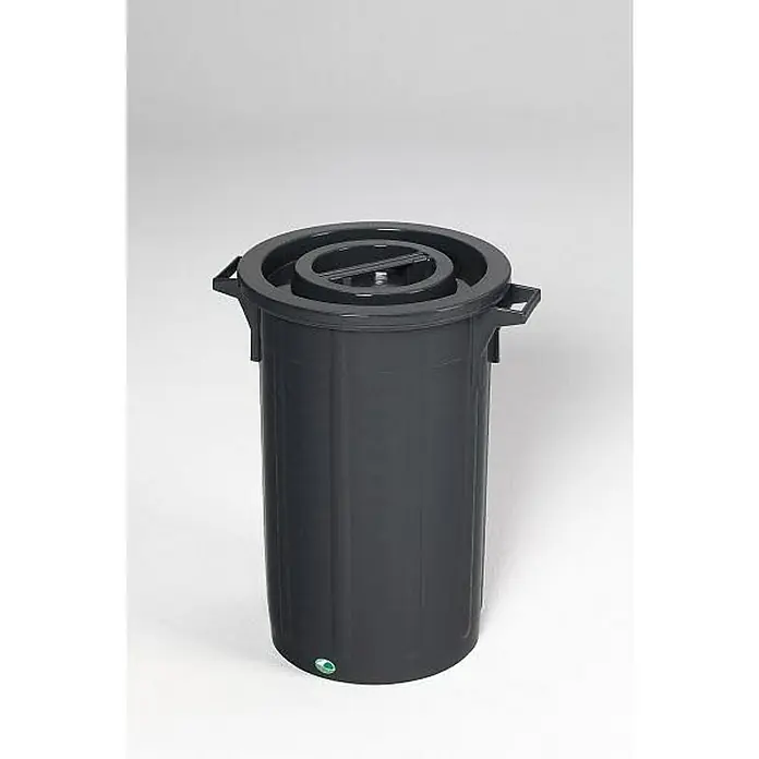 Proregal Standard-Mülleimer robust mit Deckel - 60 l, Schwarz
