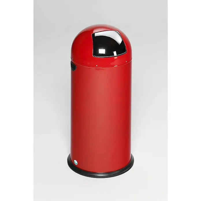 Proregal Standard Mülleimer klassisch mit Einwurfklappe & Inneneinsatz - 52 l, Stahl, Rot
