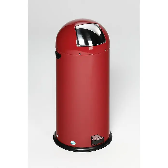 Proregal Standard Mülleimer klassisch mit Einwurfklappe & Inneneinsatz - 52 l, Stahl, Rot