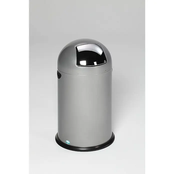 Proregal Standard Mülleimer klassisch mit Einwurfklappe & Inneneinsatz - 22 l, Stahl, Silber