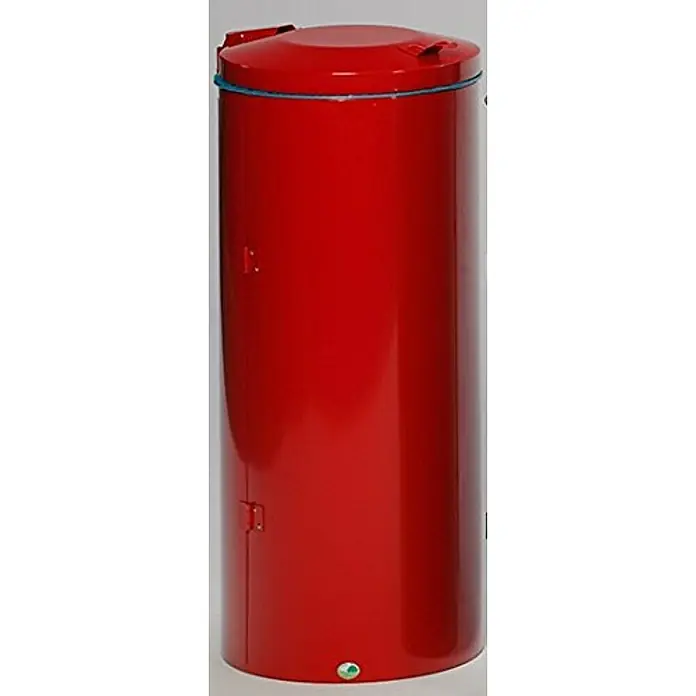 Proregal Standard-Mülleimer robust mit Deckel & Doppeltür - 150 l, Stahl, Rot