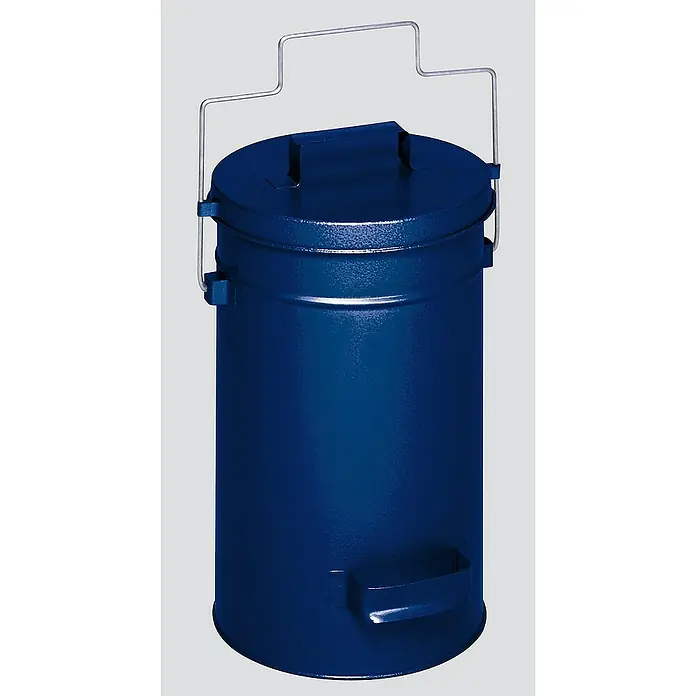 Proregal Standard Mülleimer robust mit Deckel & Tragebügel - Stahl, Blau