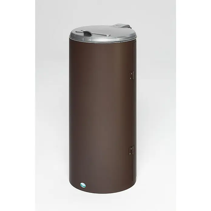 Proregal Standard-Mülleimer Junior kompakt mit Deckel & Einflügeltür - Stahl, Braun