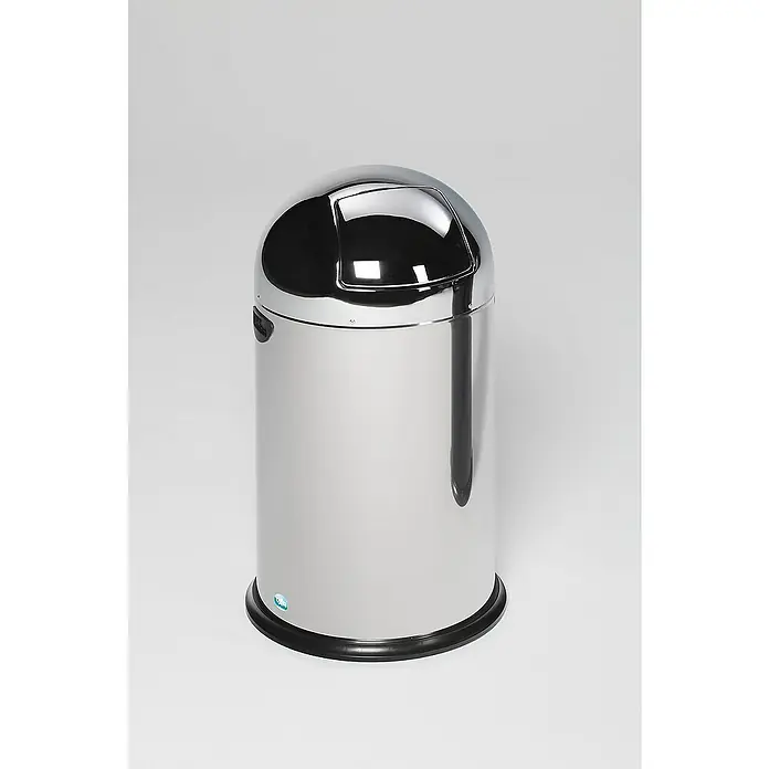Proregal Standard Mülleimer klassisch mit Einwurfklappe & Inneneinsatz - 22 l, Edelstahl, Silber