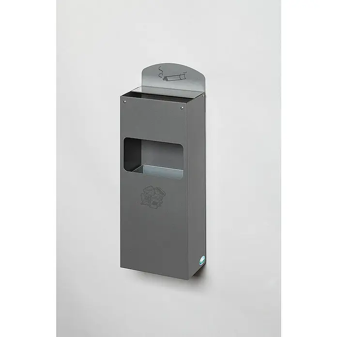 Proregal Aschenbecher - Robuster Wandascher mit Schild - Stahl, Silber