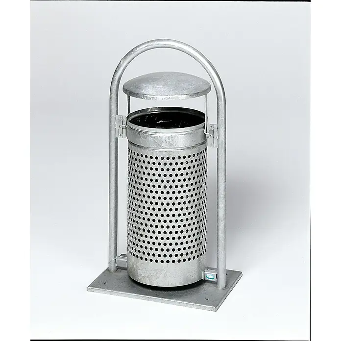 Proregal Standard-Mülleimer mit Rohrbogenständer - 70 l, Stahl, Feuerverzinkt