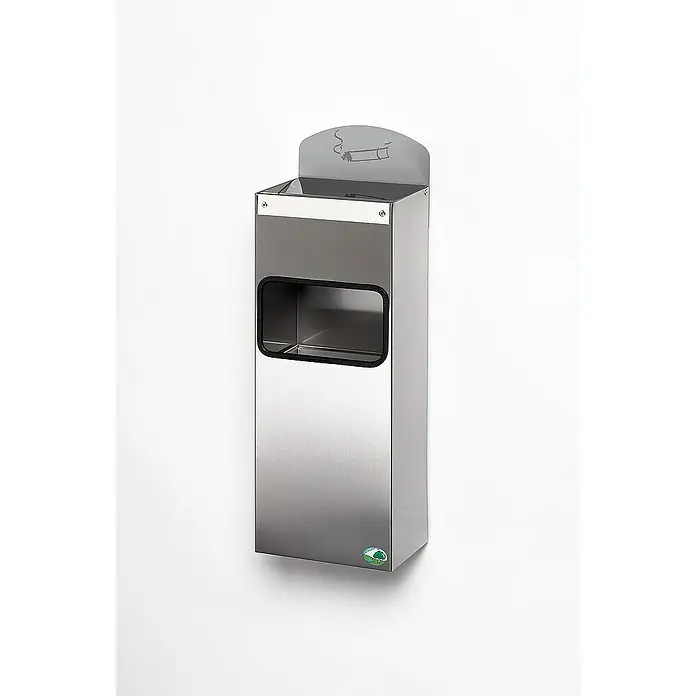 Proregal Aschenbecher - Robuster Wandascher mit Abfallsammler & Hinweisschild - Edelstahl, Edelstahl