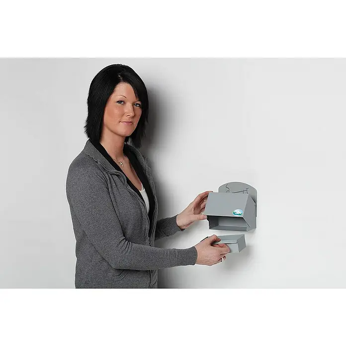 Proregal Aschenbecher - Robuster Wandascher mit Schild - Stahl, Silber