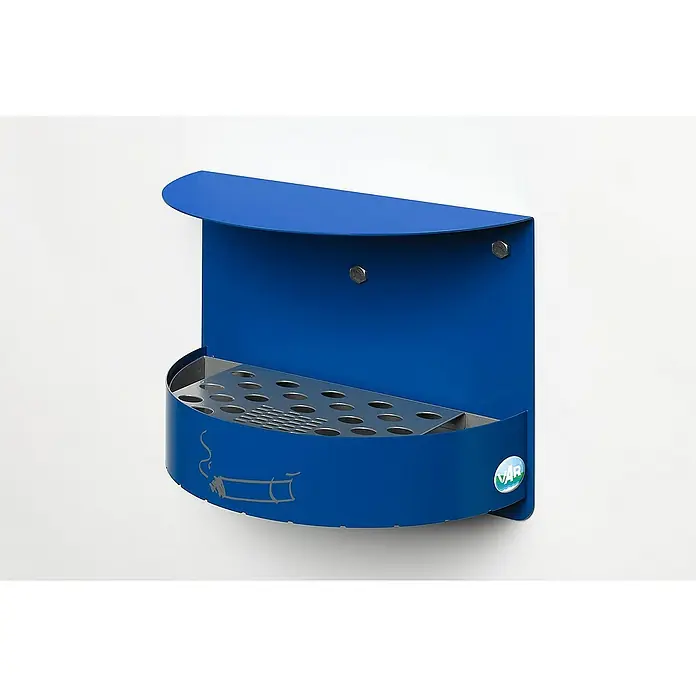 Proregal Aschenbecher - Wandascher mit Schutzdach verschließbar - Stahl, Blau