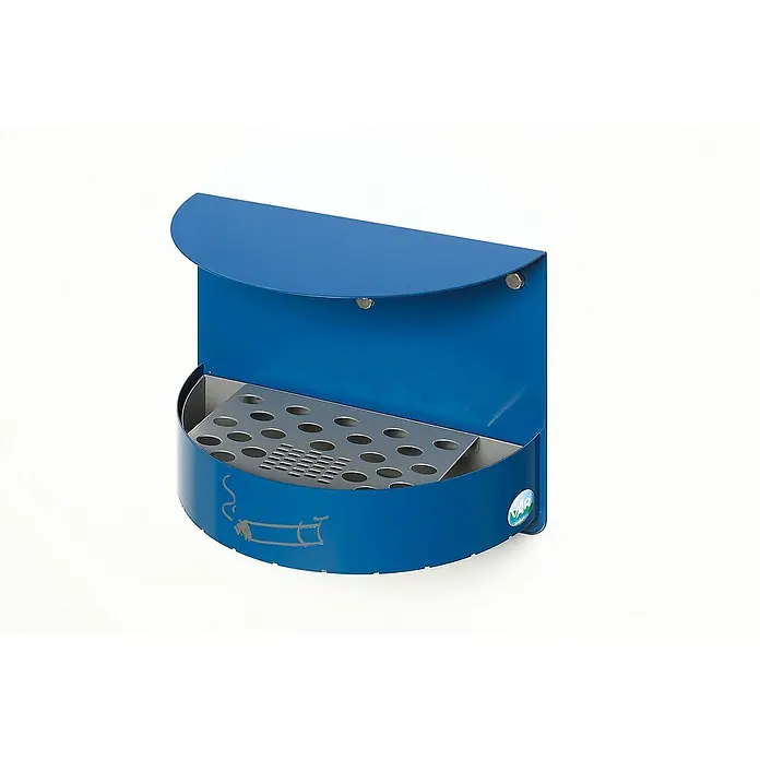 Proregal Aschenbecher - Wandascher mit Schutzdach verschließbar - Stahl, Blau