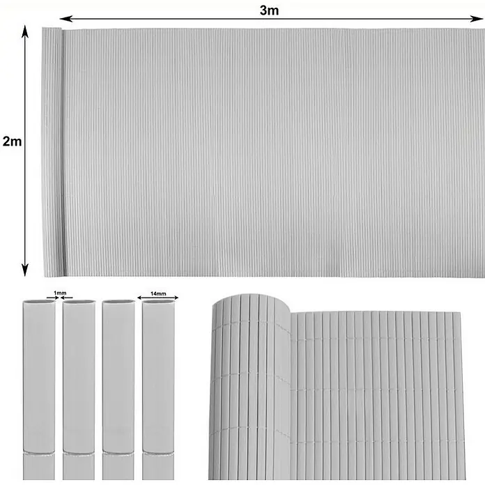 Proregal Sichtschutzelement FI-CHI – Premium Sichtschutzmatte - Kunststoff, Grau