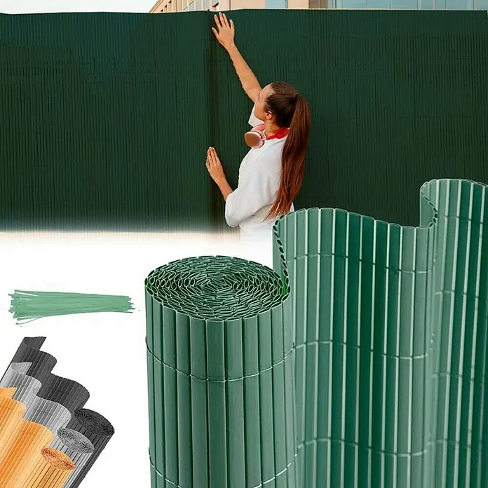 Proregal Sichtschutzelement FI-CHI – Premium Sichtschutzmatte - Kunststoff, Grün