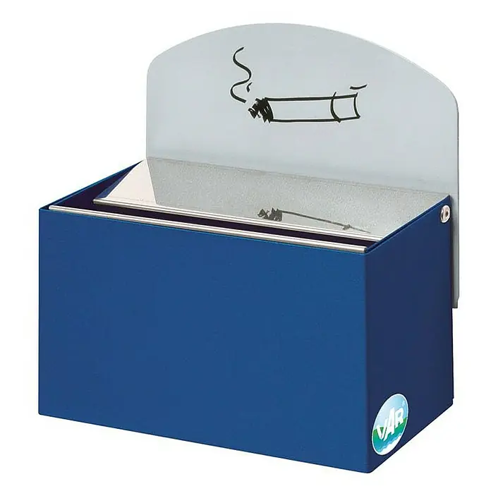 Proregal Aschenbecher - Robuster Wandascher mit Schild - Stahl, Blau