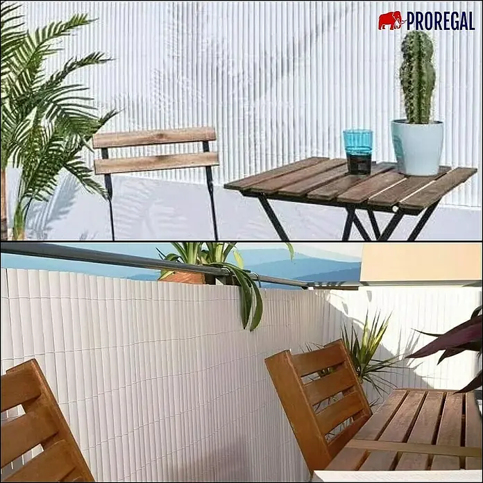 Proregal Sichtschutzelement FI-CHI – Premium Sichtschutzmatte - Kunststoff, Grau