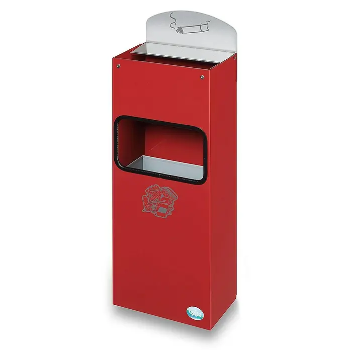 Proregal Aschenbecher - Robuster Wandascher mit Schild - Stahl, Rot