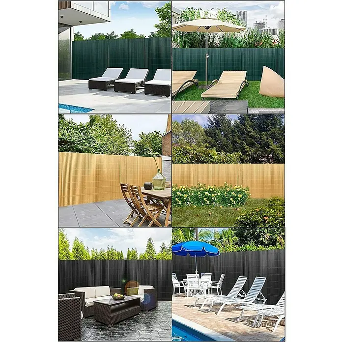 Proregal Sichtschutzelement FI-CHI – Premium Sichtschutzmatte - Kunststoff, Grau